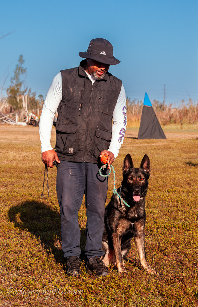 Jonathan Franco with Enzo on training field